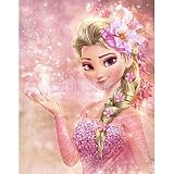 luckykyky 5D Diamant Malerei Voll Strass Mosaik Cartoon Gefrorene Schwestern ELSA Anna Stickerei kleines Mädchen Kreuzstich Handwerk Dekoration Geschenk Runde Diamant 3D Ungerahmt 40x50