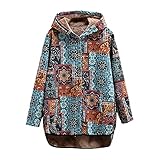 Geometrie Drucken Vintage Winterparka Damen Oversized Fleece Kapuzenjacke Retro Muster Gefüttert Dicker Warm Winterjacke Teddyplüsch Stoffmantel Übergröße Daunenmantel Vintage Boho W