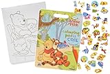alles-meine.de GmbH Malbuch / Malblock mit 45 Stickern - Disney Winnie The Pooh - Malvorlagen Aufkleber Ausmalb