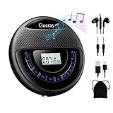 Gueray CD Player Tragbarer mit Lautsprecher Discman mit Integrierte 1400mAh-Akku Lithium-Batterie Unterstützt TF Card Play mit Kopfhörer und 3,5 bis 3,5 mm AUX-Kabel für Kinder Hörbücher Musikhö