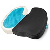 Beautissu Memory Foam Gelkissen kühlendes Sitzkissen für Auto & Bürostuhl ergonomische Sitzauflage Sitzerhöhung als U-Form Kissen mit Gelschaum Stuhlkissen Atmungsaktiv Anpassungsfähig - BeauErgo GS