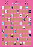 SSYY 100 Dates Rubbelposter Bucket List für Paare Dating Geschenk Tapete für Wanddekoration Mädchenzimmerdek
