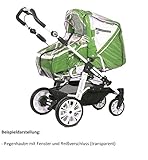 Smart-Planet® hochwertige Universal - Regenhaube/Regenschutz mit Reißverschluss und Fenster - Regenverdeck aus PVC ohne schädliche Weichmacher - Verdeck passend für Kinderwagen Farbe transp