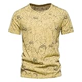 SSBZYES Herren-T-Shirts mit kurzen Ärmeln Herren-Sommer-T-Shirts mit Rundhalsausschnitt und kurzen Ärmeln Herren-T-Shirts in großen Größen T-Shirts aus 100% Baumwolle mit C