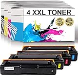 Premium 4er Set Toner als Ersatz für Ricoh Aficio SP C250DN Aficio SP C250SF SP C260SFNw SP C261SFNw SP C260DNw SP C261DNw kompatibel zu SP C250E mit Chip und Füllstandsanzeig