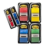 Post-it I680-P6 Index Promotion (4 x 50 Haftstreifen, 25,4 x 43,2 mm plus 2 x 24 Index Pfeile) rot, gelb, blau, grü