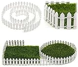 YIDAINLINE 1M Miniatur Garten Zaun, Miniatur Holz Zaun Fairy Garten Set Terrarium Porzellanpuppe Haus DIY Zubehör Dekor - Weiß, 100x5