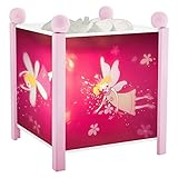 Trousselier - Elfen Prinzessin - Nachtlicht - Magische Laterne - Ideales Geburtsgeschenk - Farbe Holz rosa - animierte Bilder - beruhigendes Licht - 12V 10W Glühbirne inklusive - EU Steck