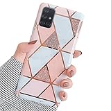 [Marmor]Ysimee Case kompatibe mit Samsung Galaxy A51, Hülle Glänzend Überzug Silikon Cover Bumper [Ultra Dünn] Stoßfest TPU Schutzhülle Anti-Scratch Handyhülle Weich BackCover - Marble -1