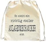 Mister Merchandise Turnbeutel Natur Rucksack So Sieht EIN richtig Cooler Anlagenmechaniker aus, Farbe: N