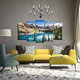 Poster Kunstdrucke Mountain Lake Island Bäume Landschaft Wanddekor Leinwand Wandkunst 5 Stück pro Set Wohnzimmer Wandbild Büro Wanddekor 44 'B x 24' H Kein R