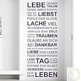 DESIGNSCAPE® Wandtattoo Dein Leben: Lebe Deinen Traum, Denke immer positiv und tue was Du liebst. Fühle das Glück, lache viel, sei leidenschaftlich. 40 x 100 cm (Breite x Höhe) creme DW801137-S-F102