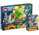 Collectix Lego City Stuntz Set: Stunt-Wettbewerb 60299 + Raketen-Stuntbike 60298, Actionset für Kinder ab 5 J