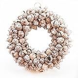 COURONNE Türkranz mit Aufhängevorrichtung 30cm in White wash, gefertigt aus Kokos-Früchten - Deko aus Naturmaterialien als Herbstdeko im Shabby chic Desig