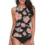 Bilbull Fashion Ladies O-Neck Printed Zweiteiliger Badeanzug Weste Halfter Beachwear Verstellbarer Riemen Badeanzug Plissee Badeanzug Badeanzug