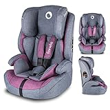 Lionelo Nico Kindersitz 9-36kg Kindersitz Auto Gruppe 1 2 3 Seitenschutz 5-Punkt Sicherheitsgurt abnehmbare Rückenlehne regulierbare Kopfstütze ECE R44 04 (Violett)