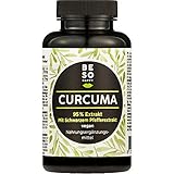 BeSoHappy® Kurkuma Extrakt 95% mit 11mg Schwarzem Pfeffer Nahrungsergänzungsmittel | 315mg, 90 Hochdosierten Kapseln | Versorgung für 3 Monate | Vegan | Laborgeprüft und Getestet in D