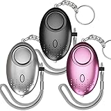 CalMyotis Taschenalarm Frauen Persönlicher Alarm Schlüsselanhänger 140DB Panikalarm Taschenlampe schlüsselanhänger für Frauen Mädchen und ältere Menschen (3 Stücke)