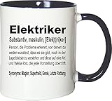 Mister Merchandise Kaffeebecher Tasse Elektriker Definition Geschenk Gag Job Beruf Arbeit Witzig Spruch Teetasse Becher Weiß-B