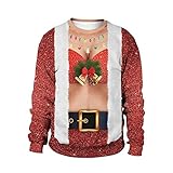 YTRDDZSW Unisex Sweatshirt 3D Druck Sweatshirt Digitaldruck Sweatshirt Rundhals Langarm, X large Christmas A4