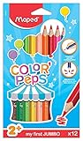 Maped M834010 - Packung mit 12 Stück, Buntstifte Color Peps Maxi, 834010ZV, mehrfarbig, JUMBO x12