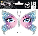 HERMA 15308 Face Art Sticker Butterfly Gesicht Aufkleber Glitzer Sticker für Fasching, Karneval, Halloween, dermatologisch g