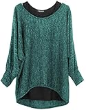 Emma & Giovanni - Damen Oversize Oberteile Tshirt/Pullover (2 Stück) / Made In Italy, XL-XXL, Grü