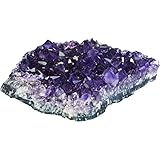 Amethyst Amethystenstück Edelstein | Heilstein | Dekostein | aus Brasilien A Qualität | ca. 300-500 g | naturprodukt Drusensegment Rohstück | ca. 10-12 cm | Größe L