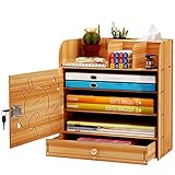MUY Office Desktop Mehrschichtschloss EIN Ordner Aufbewahrungsbox Diverses Sortieren Aufbewahrungsbox Schlafsaal Regal Holz Valentinstag für F