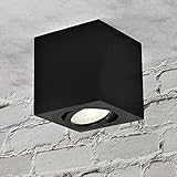 JVS Aufbauleuchte Aufbaustrahler Deckenleuchte Aufputz Led Milano GU10 Fassung 230V Eckig Schwarz Schwenkbar Deckenleuchte Strahler Deckenlampe Aufbau-lampe CUBE Downlig