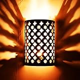 Orientalische Lampe Wandleuchte Hafssa silber 25cm E14 Lampenfassung | Marokkanische Metall Vintage Wandlampe Leuchte | Orient Lampen innen Wanddeko im Wohnzimmer Flur aussen im Balkon oder T