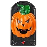 WEIJ Kürbis Türklingel mit Spinne Überraschung - Unheimlich Blinken LED Lichter Dekoration, Zubehörteil mit Gespenstisch Spinne für Halloween Bar Party