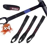 MAGMA 4 Zurrschlaufen | Riemen mit 2 Anbindungen | 1000 Kgf / Stück | 45 cm lang | 25 mm breit | EN-12195-2 | schwarz | Motorrad-Gurt | Weiche Schlaufen für Fahrradträger, Anhänger, Quad, ATV