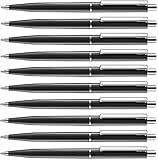 allpremio 50 Stück Kugelschreiber schwarz Qualität – Mine SCHWARZ Strichstärke M – dokumentenecht nach ISO 12757-2 – Sparpack Druckkugelschreiber mit Metall Clip nachfüllb
