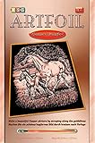 MAMMUT 8270613 - Artfoil, Kratzbild, Tiermotiv, Pferd mit Fohlen, kupfer, Komplettset mit Kratzbild, Kratzmesser und Anleitung, Scraper, Scratch, Kratzset für Kinder ab 8 J