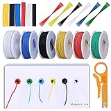 Exanko 22AWG Elektronik Draht Kit, Jumper Draht Hook Up Draht Kit Flexibler Silikon Draht Vorverzinnt, Kupfer DrrHte 6 Farben 33 F