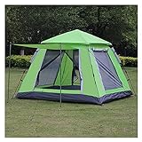 ACEACE 4-5 Person Große Raum der automatischen Öffnen Outdoor-Camping-Zelte Double Layer Wasserdicht 4 Saison-Zelt für Wandern Family Party (Color : Light Green)