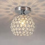 AUA Deckenleuchte, Moderne Deckenlampe Kristall 15cm , für Schlafzimmer, Wohnzimmer, F