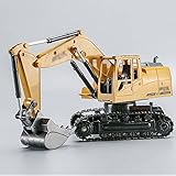 UJIKHSD 8-Kanal-Fernbedienung Engineering Vehicle 2.4G Legierung RC Bagger Simulation Baufahrzeug Doppelspur RC Auto Junge Spielzeugauto Kindergeburtstagsgeschenk