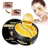 Augenpads gegen Augenringe Augenmaske, 24K Gold Eye Pads, Tränensäcke & Fältchen - Hyaluron & Kollagen Anti Aging Augenmaske - Augen Gel Pads mit Soforteffekt - 30 Paar - Augenpflege Anti F