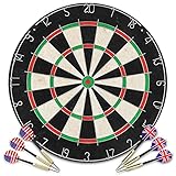 Gawany Professionelles Dartboard Sisal mit 6 Darts Dartscheibe Set D