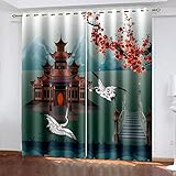 YTSDBB Vorhang kinderzimmer Junge Gebäude Vögel Tiere B 280 x H 260 cm 3D Digitaldruck Druckmuster Öse Thermisch isoliert 90% für Schlafzimmer Wohnzimmer ​Kinderzimmer Junge mit M