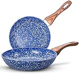 MICHELANGELO Bratpfanne 20cm & 26cm Pfannenset für alle Herdarten, induktionsgeeignet Antihaft-Pfannenset, granitartige Antihaftbeschichtung, Induktions-kompatibel,2-teilig