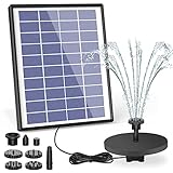 AISITIN Solar Springbrunnen mit 6.5W Solar Panel Eingebaute1500 mAh Batterie Solar Teichpumpe Wasserpumpe Solar Schwimmender Fontäne Pumpe mit 6 Fontänenstile für Garten,Wasserspiele,Vogel-Bad,T