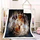 JVHDIO Bettüberwurf Wohndecke Fünfzackiger Stern Science-Fiction 80X130 cm verdicken warme Fleece-Platz Comfort Blanket Camping und Outdoor-Decken für Erw