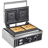 Futchoy Sandwichmaker Sandwichtoaster Antihaftbeschichtete Platten Kontaktgrill Panini Maker mit Cool Touch-Griff 50-300℃ Einstellbar Temperatur und T