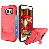 Galaxy S7 Fall, Galaxy S7 Halter, zectoo Heavy Duty Anti Scratch Tasche Dual Layer Metall Satin mit Standfuß Bumper Schutz Brieftasche Cover Kartenhalter für Samsung Galaxy S7 S VII G930 GS7,