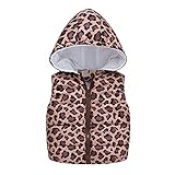 MRULIC Kleinkind Baby Kapuzenpullover Weste Mantel äRmellos Drucken Pullover Shirt Tops Mit Kapuze Winddicht Warme Outwear Jungen MäDchen Geburtstag Geschenk(Braun,130)