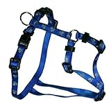 Feltmann Brustgeschirr Mini, Soft Nylon, Blau, Silber Pfötchen, 25-35cm, 10