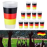 Cepewa Fanartikel WM EM │12er Set Trinkbecher stapelbar │Fanmeile Public Viewing │schwarz rot Gold (12er Set Trinkbecher Deutschland)